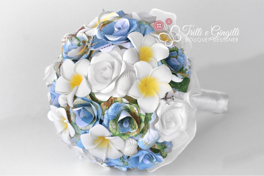 Bouquet sposa mappa geografica