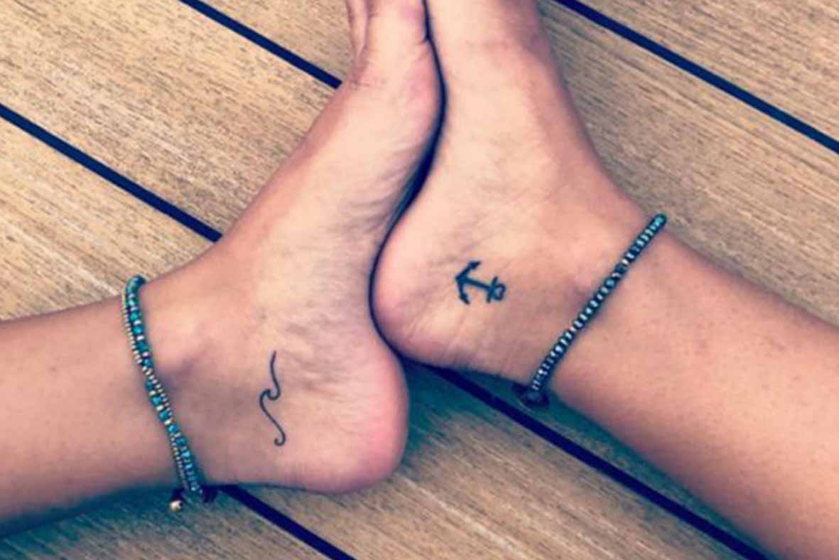 Tatuaggi con Simboli onda e ancora – fonte Pinterest