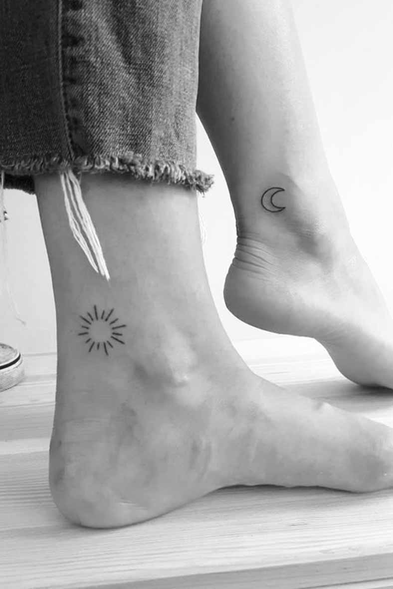 Tatuaggio con Simboli sole e luna – fonte Pinterest